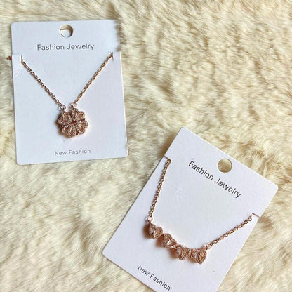 Magnetic Four Heart Necklace - Rose Gold