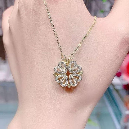 Magnetic Four Heart Necklace - Rose Gold