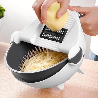 9 in 1 Plastic Multifunction Vegetable Cutter with Drain Basket Vegetable Cutter