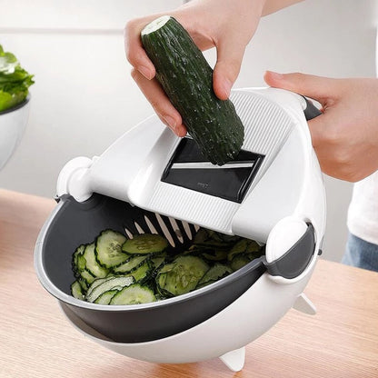 9 in 1 Plastic Multifunction Vegetable Cutter with Drain Basket Vegetable Cutter