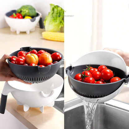 9 in 1 Plastic Multifunction Vegetable Cutter with Drain Basket Vegetable Cutter