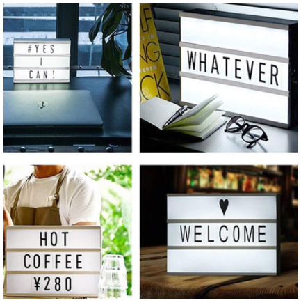 A4 LED Cinematic Light Box With Letters and Symbols