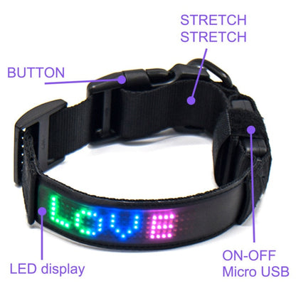 Programmable Scrolling LED Pet Collar For Night Safety