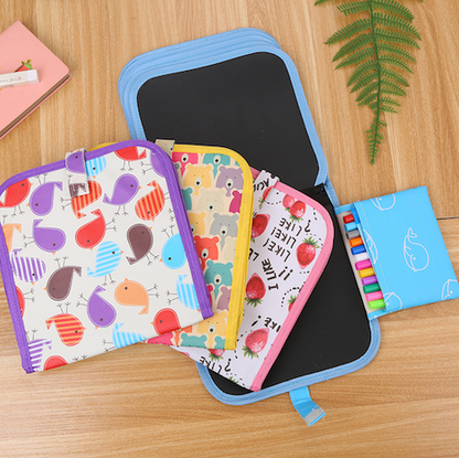 Erasable Doodling Book (12 Colored Pens Included)