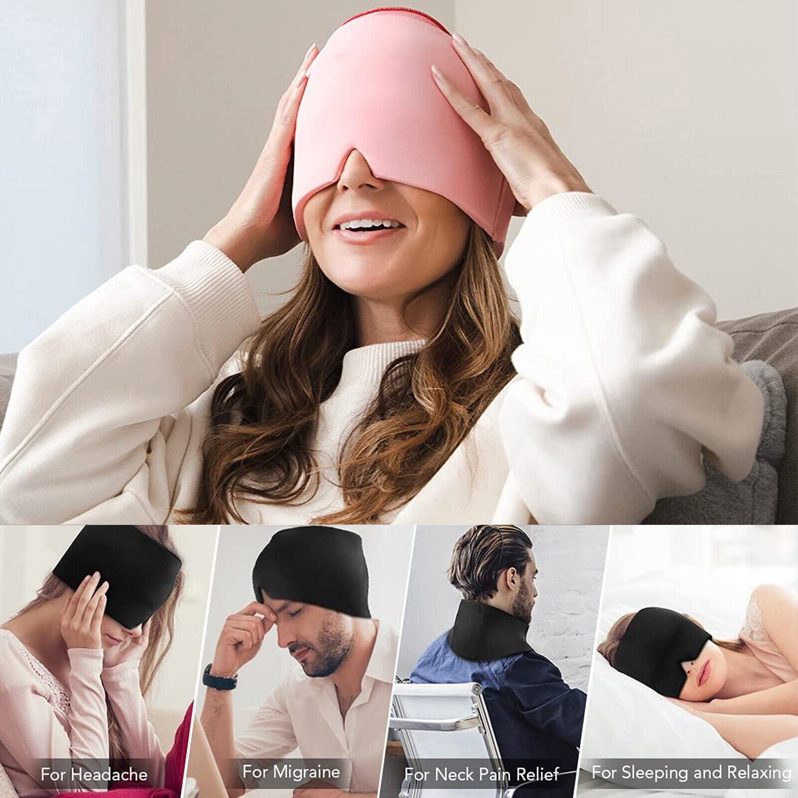 Headache Relief Cap for Tension, Sinus & Stress | Cold Therapy | Hot T ...